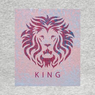 'KING' Lion Head - Fuchsia T-Shirt